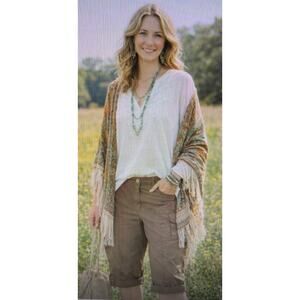 Chicos 3 Pants Womens XL Brown shorts utility Stretch cargo Relaxed cropped